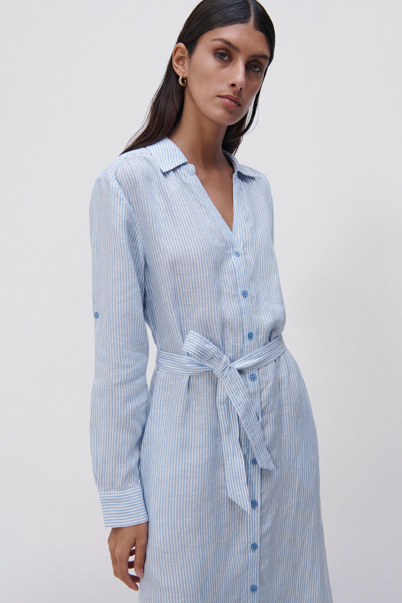 Tallulah Striped Linen Shirt Dress