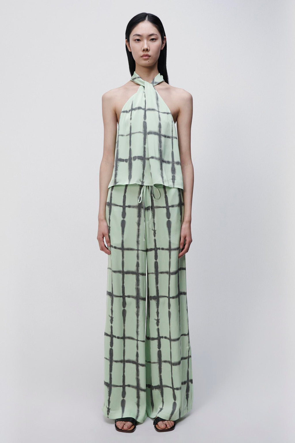 Katana Shibori Print Charmeuse Blouse