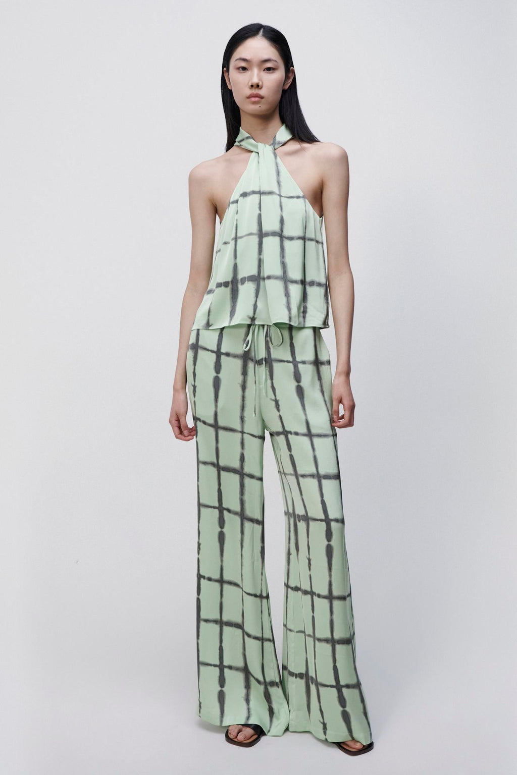 Katana Shibori Print Charmeuse Blouse
