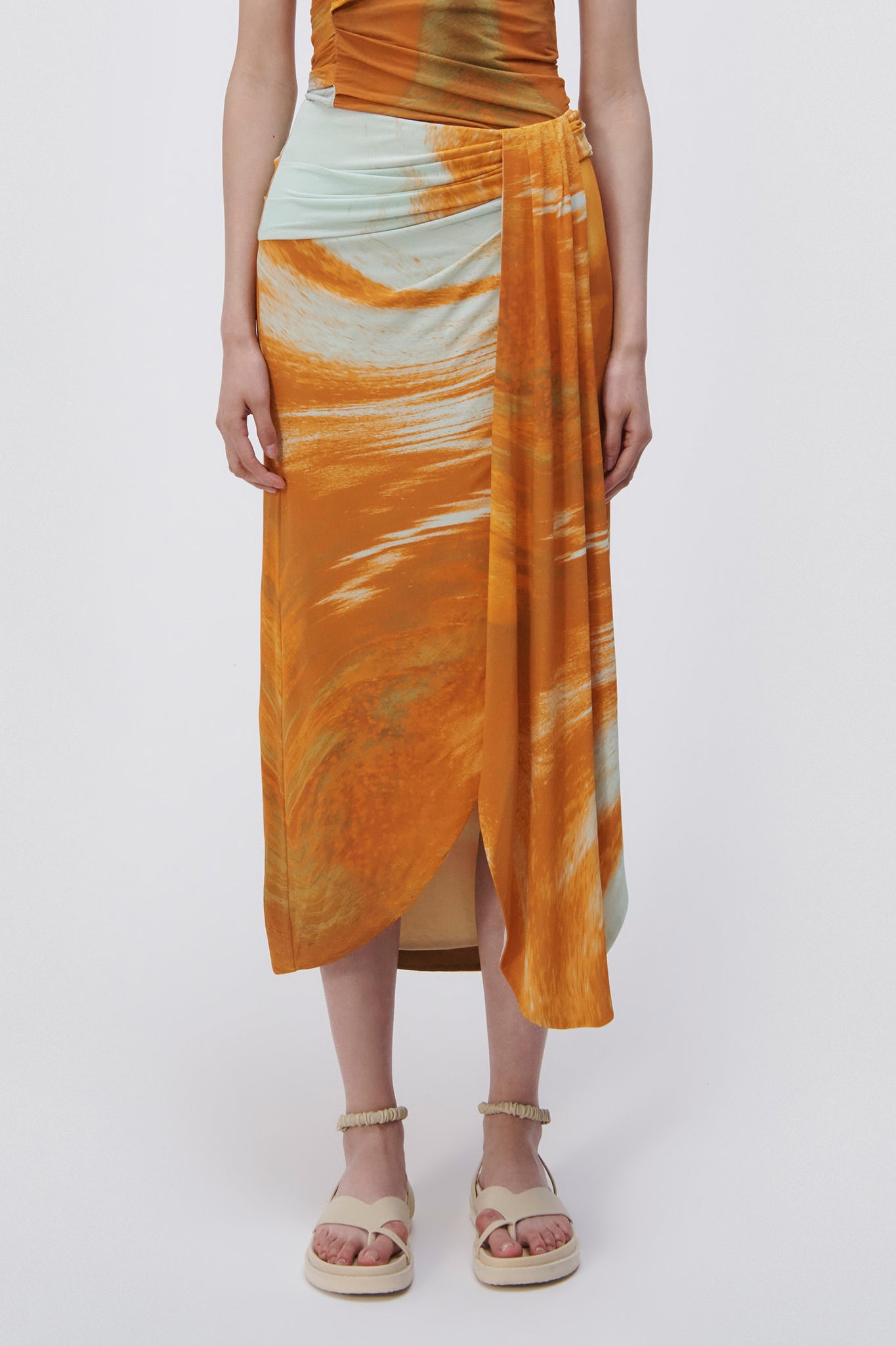 Gwena Marble Print Skirt - SIMKHAI 