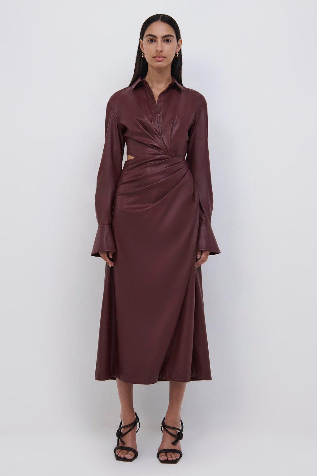 Mara Vegan Leather Wrap Dress