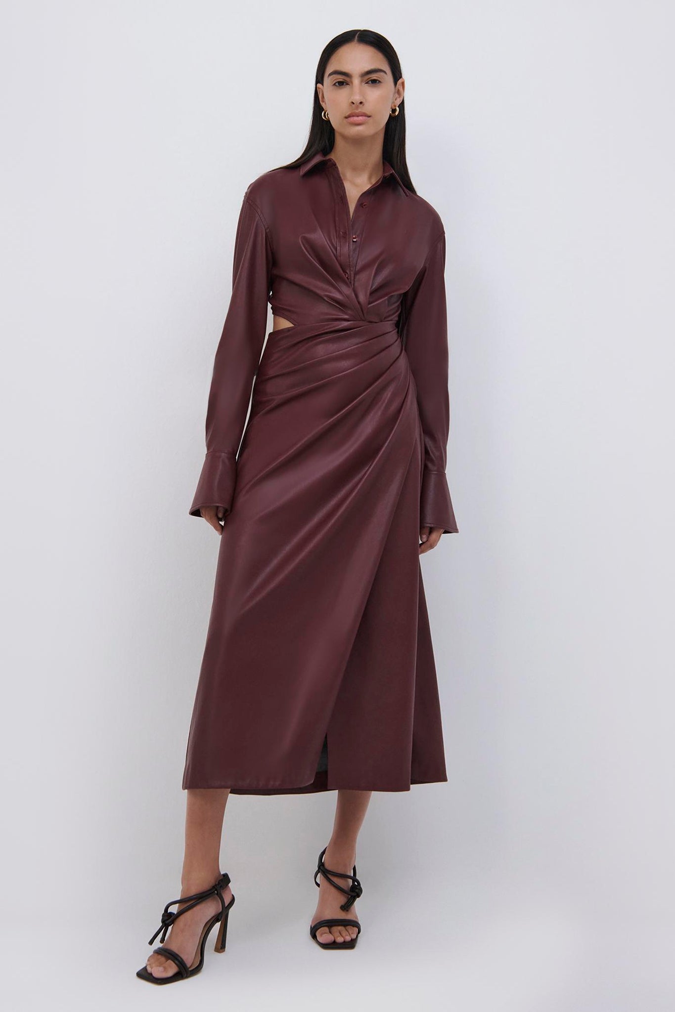 Mara Vegan Leather Wrap Dress – SIMKHAI