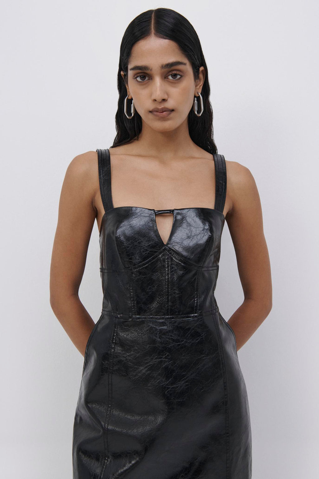 Abra Vegan Leather Mini Dress