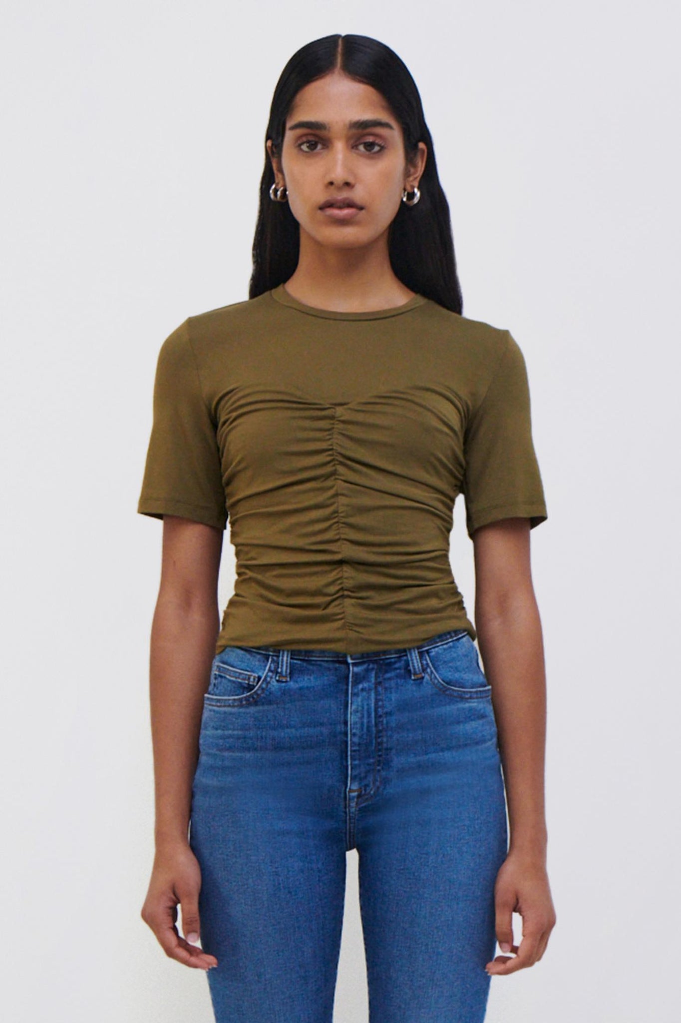 Tansy Ruched Bustier Tee - SIMKHAI 