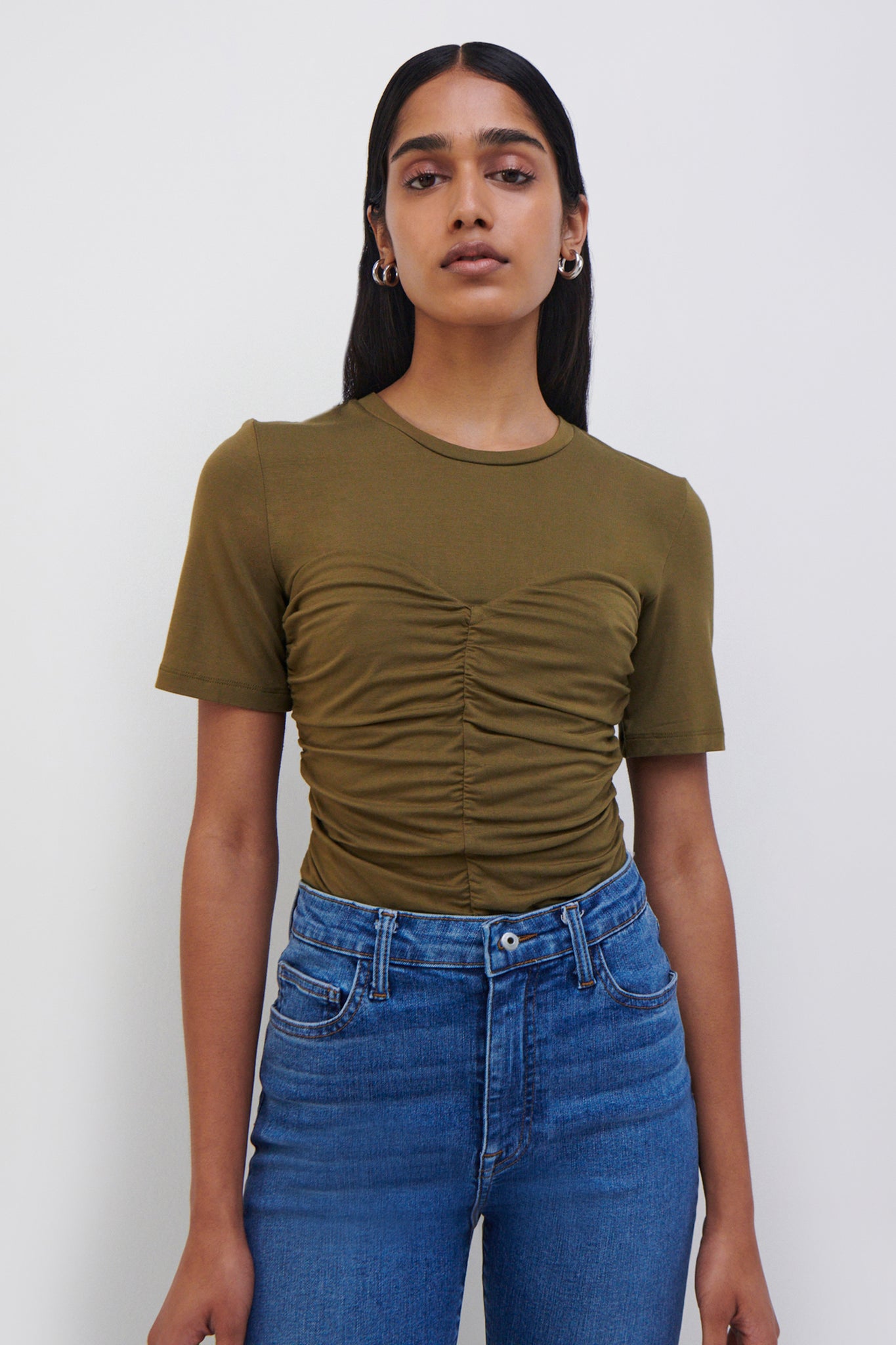Tansy Ruched Bustier Tee - SIMKHAI 