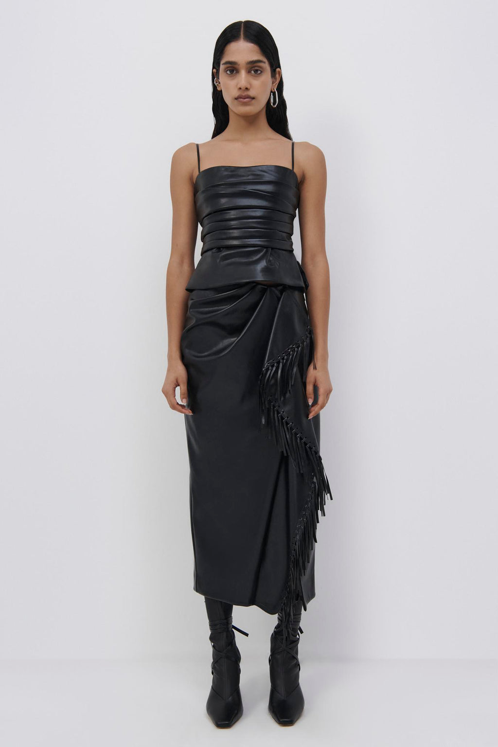 Sabine Vegan Leather Wrap Skirt