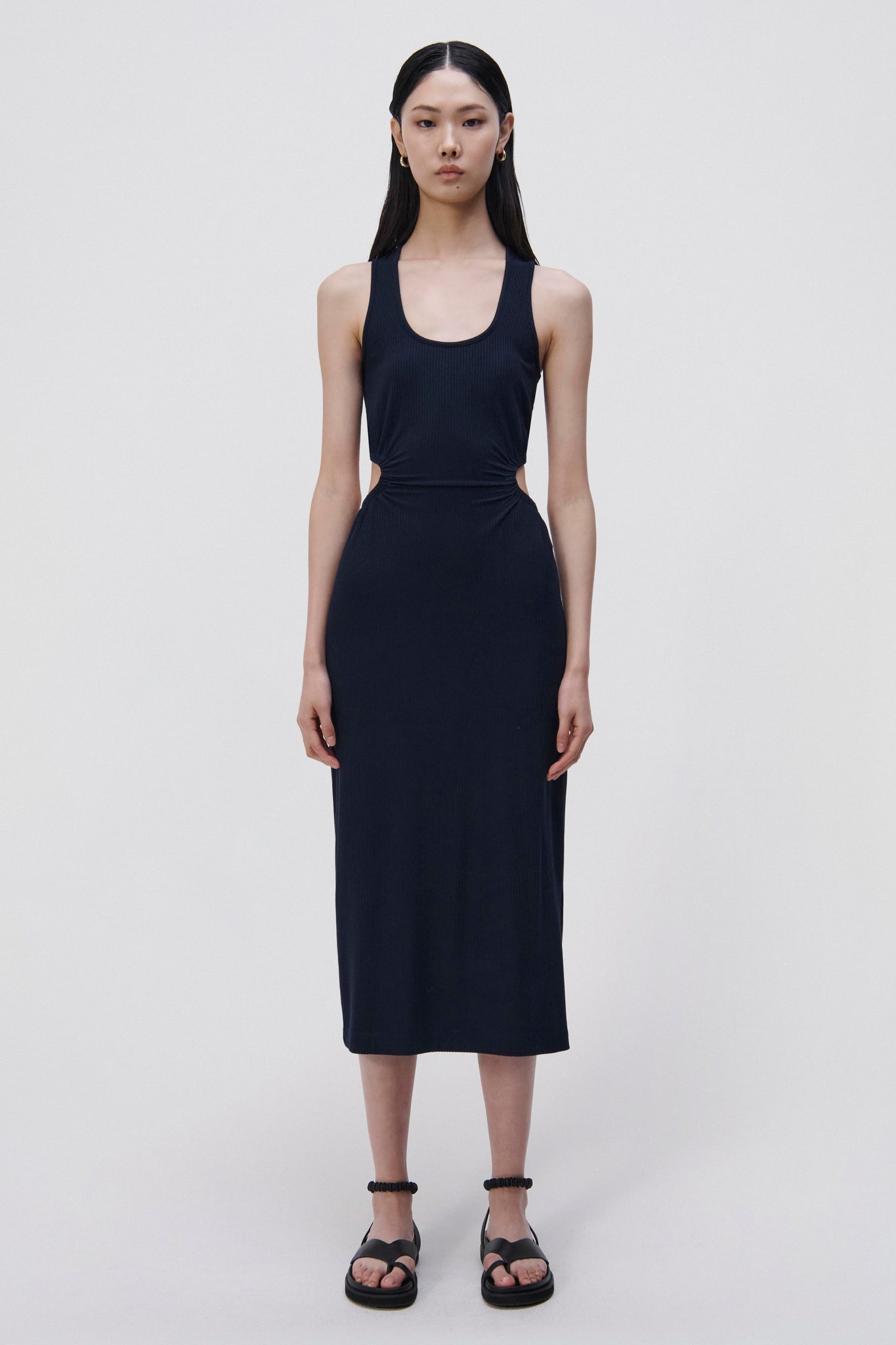Melly Shaping Rib Midi Dress
