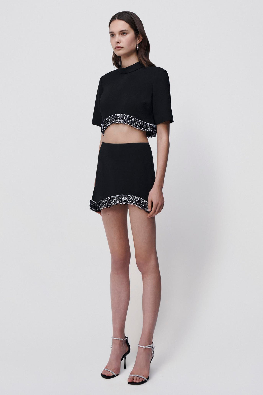 Jalen Embellished Crepe Top