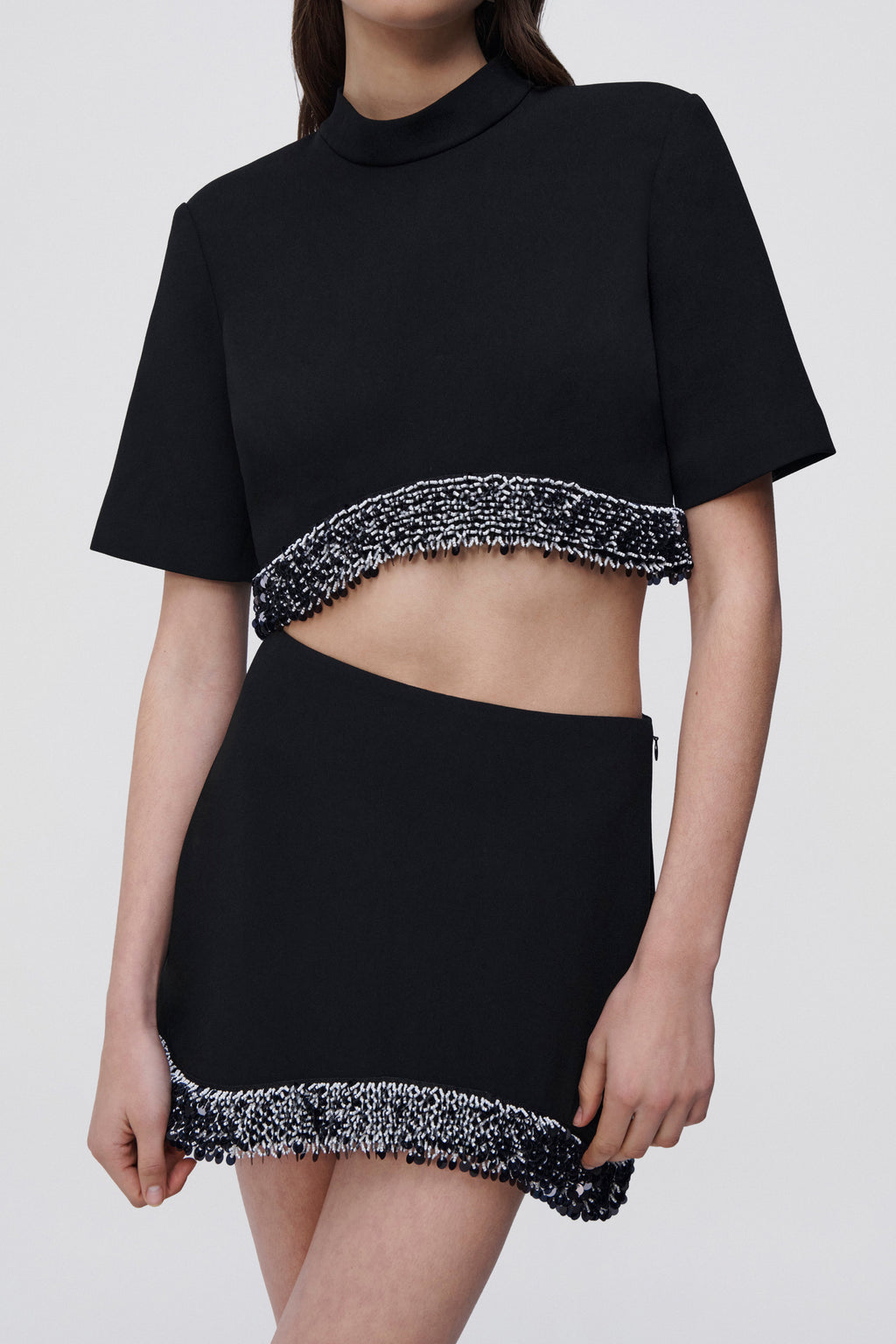 Jalen Embellished Crepe Top