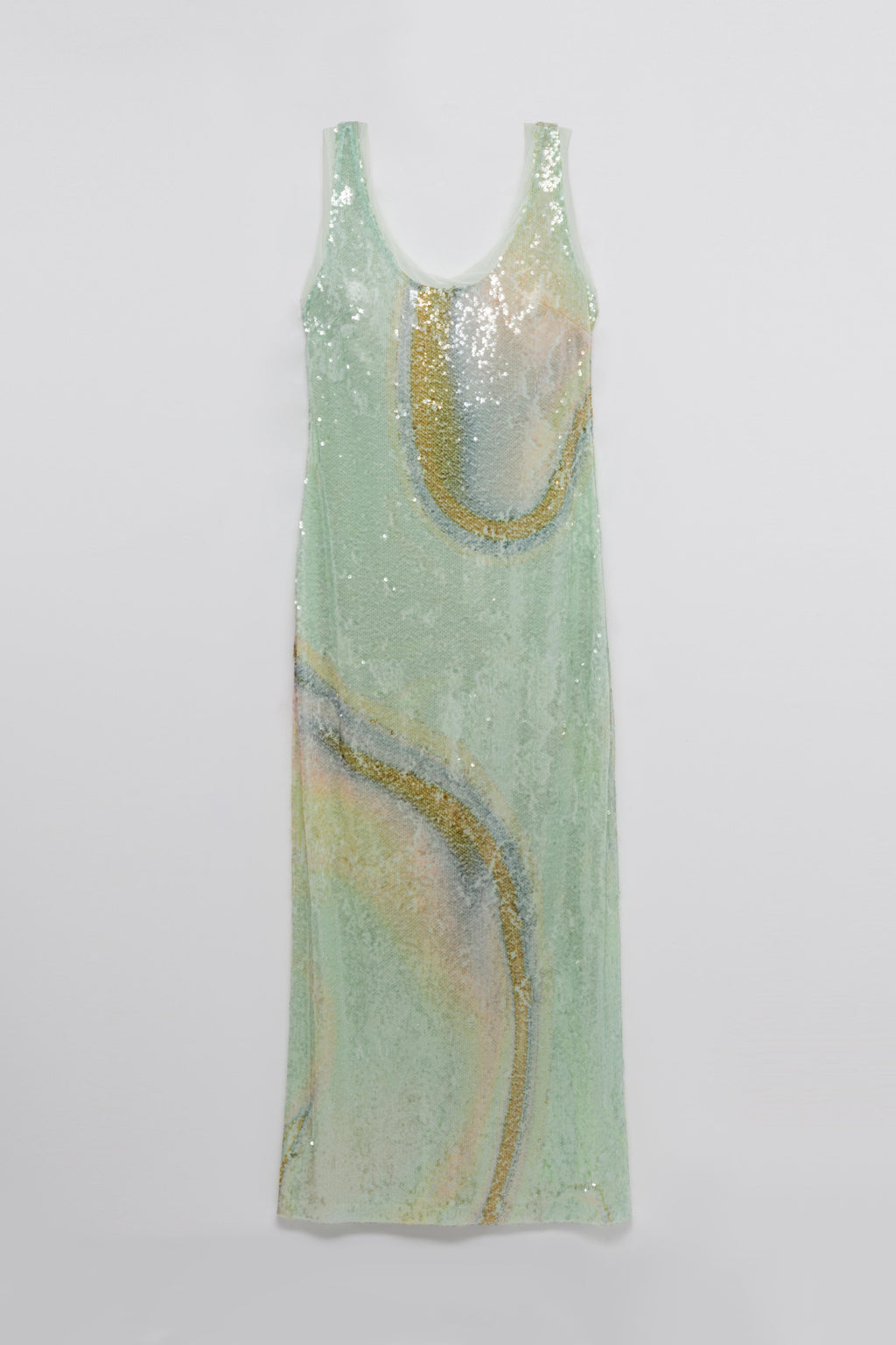 Serene Marble Print Sequin Dress